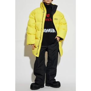 Balenciaga, Sport, Heren, Geel, M, Leer, Gewatteerde jas uit de Skiwear collectie