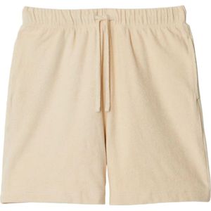 Burberry, Korte broeken, Heren, Beige, L, Katoen, Beige Badstof Trekkoord Shorts