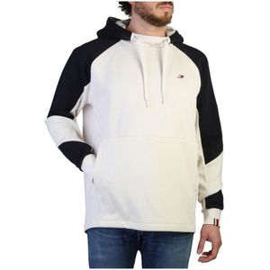 Tommy Hilfiger, Sweatshirts & Hoodies, Heren, Wit, S, Katoen, Katoenen Hoodie met Logo voor Heren