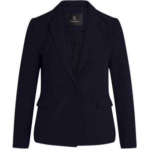 Bruuns Bazaar, Diepblauwe Blazer met Klepzakken Blauw, Dames, Maat:S