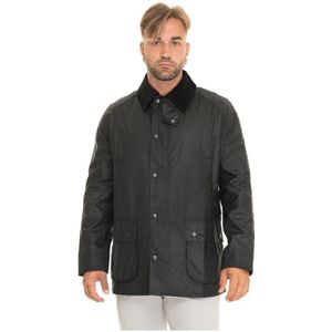 Barbour, Jassen, Heren, Zwart, XL, Katoen, Katoenen Jas met Fluweel Kraag