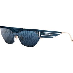 Dior, Glanzend blauwe zonnebril met Blu Mirror Blauw, Heren, Maat:ONE Size