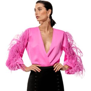 Moskada, Roze Veren Blouse - Maat 42 Roze, Dames, Maat:M