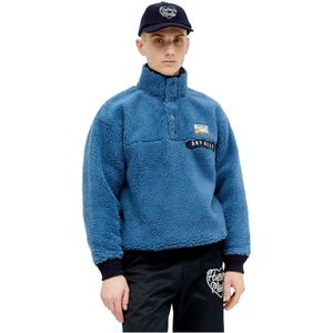 Human Made, Sweatshirts & Hoodies, Heren, Blauw, XL, Polyester, Fleece Half-Knoop Jas