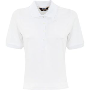 K-Way, Tops, Dames, Wit, L, Katoen, Witte Katoenen Polo Slim Fit