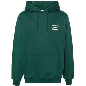 Drole de Monsieur, Sweatshirts & Hoodies, Heren, Groen, L, Groene Logo Print Hoodie