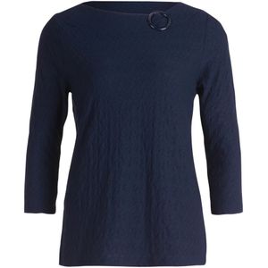 Betty Barclay, Blouses & Shirts, Dames, Blauw, 3Xl, Gestructureerd Shirt met Gesp