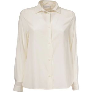 Le Tricot Perugia, Blouses & Shirts, Dames, Wit, L, Zijden overhemd met klassieke kraag