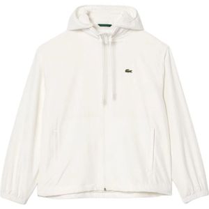 Lacoste, Omkeerbare waterafstotende hoodie Wit, Heren, Maat:S