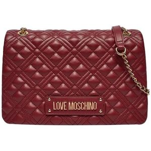 Moschino, Tassen, Dames, Rood, ONE Size, Leer, Rode Schoudertas Elegant Ontwerp