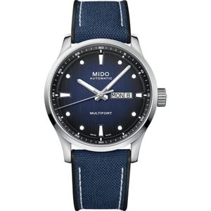 Mido, Multifort M Automatisch Blauw Wijzerplaat Horloge Blauw, Heren, Maat:ONE Size