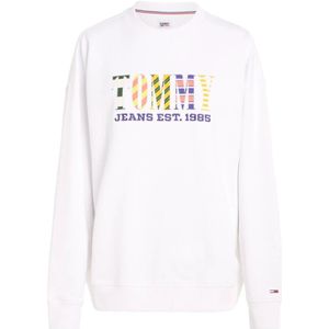 Tommy Jeans, Sweatshirts & Hoodies, Dames, Wit, S, Katoen, Witte Sweatshirt met Rits