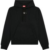 Diesel, Oversized hoodie with metallic logo Zwart, Heren, Maat:3XL