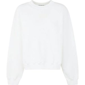 Alexander Wang, Sweatshirts & Hoodies, Dames, Wit, S, Witte Terry Crew Sweatshirt met Puff Paint Logo