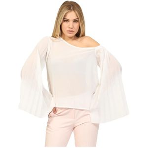 Fracomina, Blouses & Shirts, Dames, Beige, S, Polyester, Beige Georgette Sweater