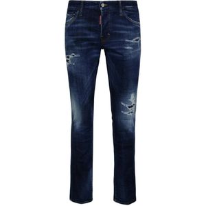 Dsquared2, Jeans, Heren, Blauw, XS, Katoen, Slim Fit Blauwe Jeans