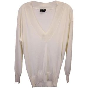 Tom Ford Pre-owned, Pre-owned, Dames, Beige, M, Wol, Pre-owned Wool tops
