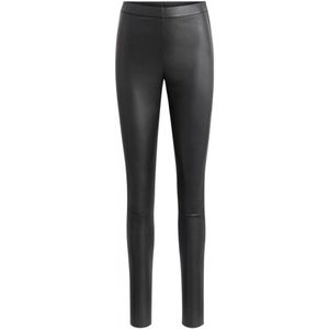 Notyz, Broeken, Dames, Zwart, XS, Leer, Hoge taille leren leggings met ronde rug