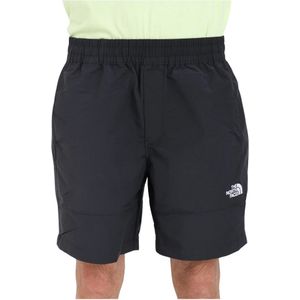 The North Face, Korte broeken, Heren, Zwart, XL, Polyester, Zwarte Logo Patch Windwall Shorts
