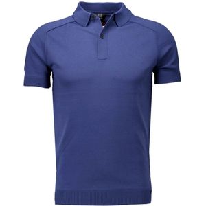 Genti, Tops, Heren, Blauw, M, Blauwe Polo Shirt - Heren Regular Fit