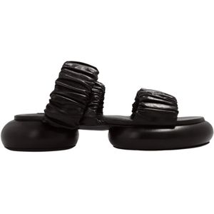 Jil Sander, Leren platformsandalen Zwart, Dames, Maat:37 EU