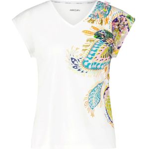 Marc Cain, Tops, Dames, Wit, XL, Shirt met kleurrijke applicaties