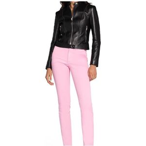 Roberto Cavalli, Broeken, Dames, Roze, W30, Katoen, Mid-rise Skinny-Leg Broeken