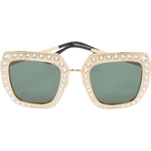Gucci Vintage, Pre-owned, Dames, Geel, ONE Size, Pre-owned Metal sunglasses
