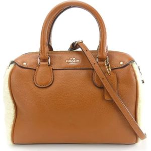 Coach Pre-owned, Pre-owned, Dames, Bruin, ONE Size, Leer, Tweedehands leren handtassen