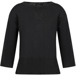 Armani Exchange, Truien, Dames, Zwart, L, 3Dym 1H Zwart Sweater Trendy Look