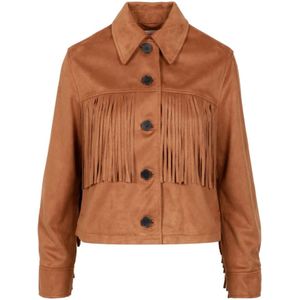 Levi's, Vintage Fringe Alcantara Jas Bruin, Dames, Maat:S