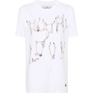 Vivienne Westwood, Tops, Dames, Wit, S, Katoen, Bones n Chain Classic T-shirt