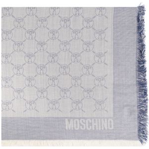 Moschino, Sjaal met monogram Grijs, unisex, Maat:ONE Size