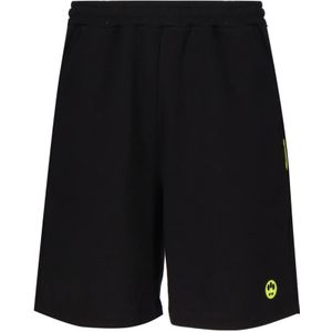 Barrow, Korte broeken, Heren, Zwart, L, Katoen, Zwarte Katoenen Shorts met Smile Logo