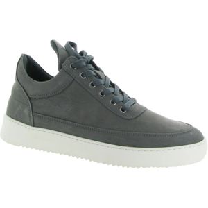 Filling Pieces, Schoenen, Heren, Grijs, 45 EU, Zwarte Nubuck Shark Low Top Sneakers