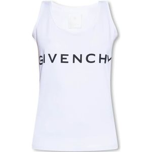 Givenchy, Tops, Dames, Wit, XS, Katoen, Tanktop met logo
