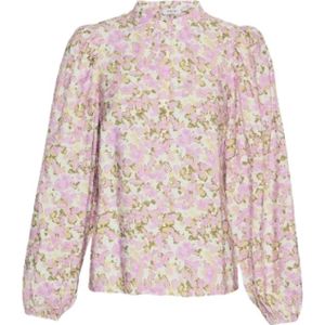 Moss Copenhagen, Blouses & Shirts, Dames, Veelkleurig, XS, Bloemen Roze Zomer Top