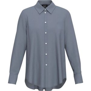 Emme DI Marella, Blouse en Overhemden - 100% Polyester Blauw, Dames, Maat:XL