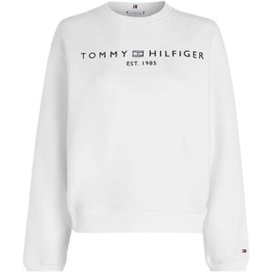 Tommy Hilfiger, Sweatshirts & Hoodies, Dames, Wit, M, Dames Logo Sweater