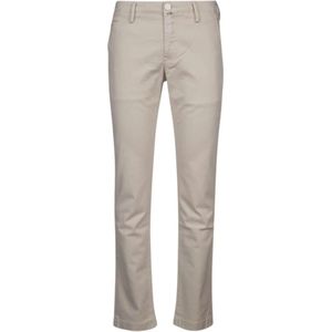 Jacob Cohën, Broeken, Heren, Beige, W33, Katoen, Off-White Gabardine Broek