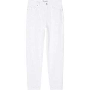 Calvin Klein, Hoge kwaliteit witte mom jeans Wit, Dames, Maat:W29