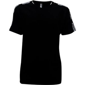 Moschino, Tops, Heren, Zwart, S, Katoen, Zwarte Katoenen V1A0704 T-Shirt