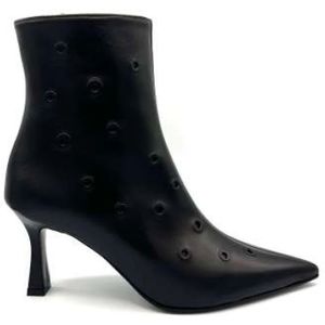 Roberto Festa, Schoenen, Dames, Zwart, 38 EU, Leer, Zwarte leren enkellaars met studs