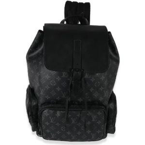 Louis Vuitton Vintage, Pre-owned, Dames, Zwart, ONE Size, Pre-owned Canvas backpacks