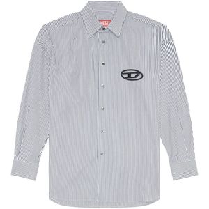 Diesel, Overhemden, Heren, Veelkleurig, XS, Katoen, Loose fit shirt with embroidered logo