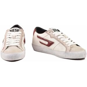 Diesel, Schoenen, Dames, Veelkleurig, 37 EU, Leer, Leren Sneakers met Rubberen Zool