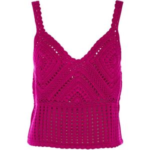 Pinko, Tops, Dames, Roze, XS, Polyester, Gehaakte top voor dames in roze