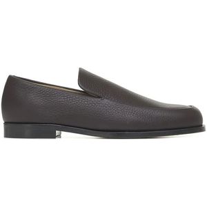 Khaite, Schoenen, Dames, Bruin, 36 EU, Leer, Stijlvolle Alessio Loafer Platte Schoenen