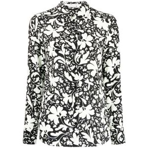 Stella McCartney, Blouses & Shirts, Dames, Veelkleurig, S, Zijden overhemd met lange mouwen en print