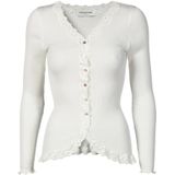 Rosemunde, Truien, Dames, Wit, M, Katoen, Feminine Kant Cardigan Wit